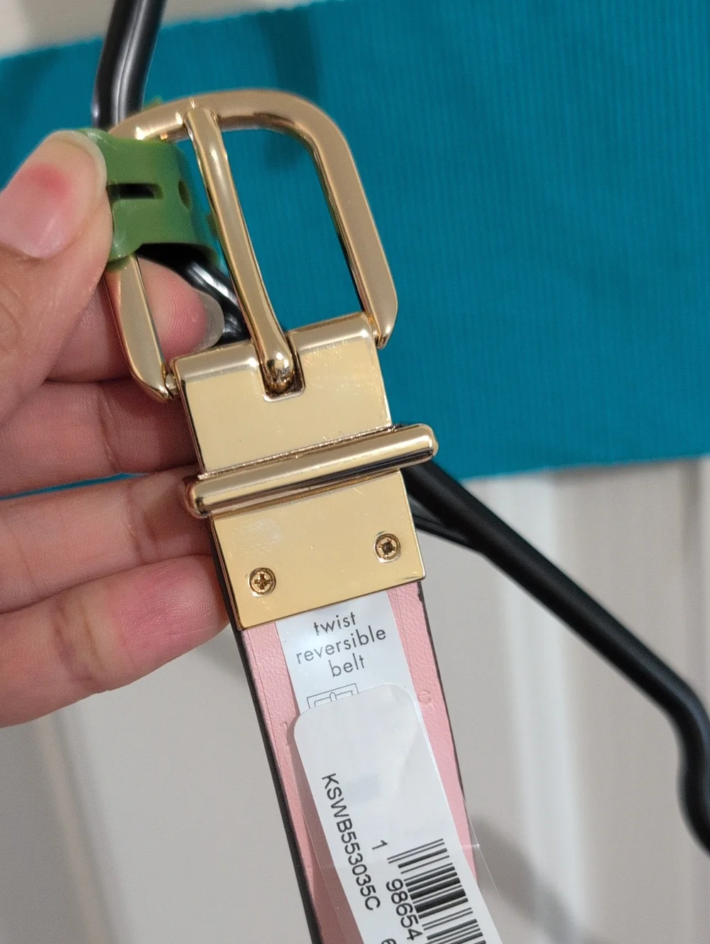 NWT Kate Spade Reversible Pink/Red Belt with Gold Buckle